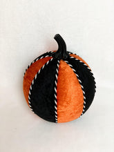 Load image into Gallery viewer, Orange &amp; Black Pumpkin Decoration - A Bauble Affair
