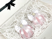 Load image into Gallery viewer, Pastel Pink &amp; White Baubles - Set Of 2 - A Bauble Affair
