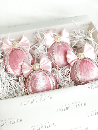 Pastel Pink Baubles - Set Of 4 - A Bauble Affair