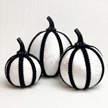 Load image into Gallery viewer, White &amp; Black Pumpkin Decoration - A Bauble Affair
