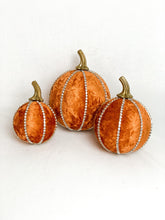 Load image into Gallery viewer, Orange Diamanté Pumpkin Decoration - A Bauble Affair
