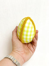 Load image into Gallery viewer, Large Easter Egg - Gingham Yellow - A Bauble Affair
