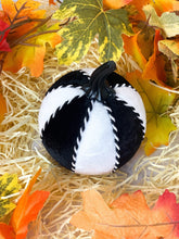 Load image into Gallery viewer, Black &amp; White Pumpkin Decoration - A Bauble Affair
