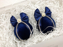 Load image into Gallery viewer, Navy Blue Baubles - Set Of 2 - A Bauble Affair
