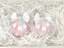 Load image into Gallery viewer, Pastel Pink &amp; White Baubles - Set Of 2 - A Bauble Affair
