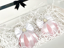 Load image into Gallery viewer, Pastel Pink &amp; White Baubles - Set Of 2 - A Bauble Affair
