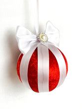 Load image into Gallery viewer, Red &amp; White Bauble - A Bauble Affair
