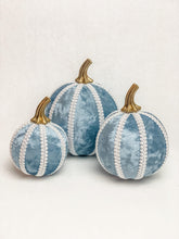 Load image into Gallery viewer, Sapphire Blue Pumpkin Decoration - A Bauble Affair
