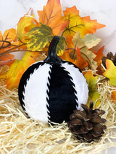 Load image into Gallery viewer, Black &amp; White Pumpkin Decoration - A Bauble Affair
