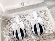 Load image into Gallery viewer, Black &amp; White Baubles - Set Of 2 - A Bauble Affair
