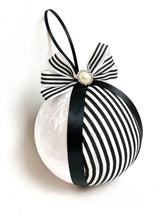 Load image into Gallery viewer, Pinstripe White Baubles - A Bauble Affair
