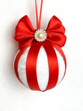 Load image into Gallery viewer, White &amp; Red Bauble - A Bauble Affair
