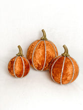 Load image into Gallery viewer, Orange Diamanté Pumpkin Decoration - A Bauble Affair
