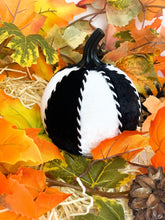 Load image into Gallery viewer, Black &amp; White Pumpkin Decoration - A Bauble Affair
