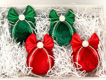 Load image into Gallery viewer, Red &amp; Emerald Green Baubles - Set Of 4 - A Bauble Affair
