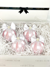 Load image into Gallery viewer, Pastel Pink &amp; White Baubles - Set Of 4 - A Bauble Affair
