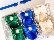 Load image into Gallery viewer, Royal Blue, Emerald Green &amp; Gold Traditional Baubles - Set Of 6 - A Bauble Affair
