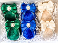 Load image into Gallery viewer, Royal Blue, Emerald Green &amp; Gold Traditional Baubles - Set Of 6 - A Bauble Affair
