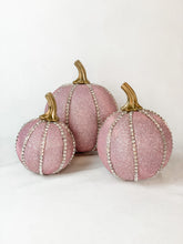 Load image into Gallery viewer, Sparkly Pink Pumpkin Decoration - A Bauble Affair
