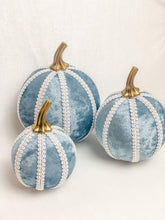 Load image into Gallery viewer, Sapphire Blue Pumpkin Decoration - A Bauble Affair
