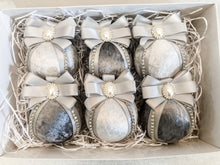 Load image into Gallery viewer, Grey &amp; Silver Baubles - Set Of 6 - A Bauble Affair
