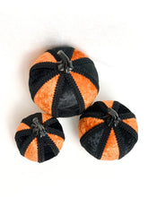 Load image into Gallery viewer, Black &amp; Orange Pumpkin Decoration - A Bauble Affair
