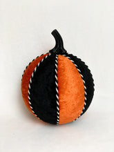 Load image into Gallery viewer, Orange &amp; Black Pumpkin Decoration - A Bauble Affair
