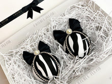 Load image into Gallery viewer, Zebra Print Baubles - Set Of 2 - A Bauble Affair
