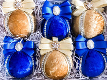 Load image into Gallery viewer, Royal Blue &amp; Gold Baubles - Set Of 6 - A Bauble Affair
