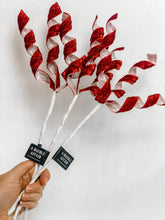 Load image into Gallery viewer, 16” Sparkly Candy Cane Red &amp; White Picks - A Bauble Affair
