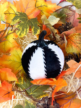 Load image into Gallery viewer, Black &amp; White Pumpkin Decoration - A Bauble Affair
