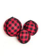 Load image into Gallery viewer, Red &amp; Black Buffalo Check Baubles - A Bauble Affair
