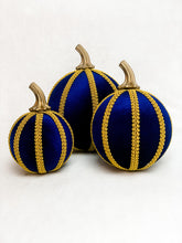 Load image into Gallery viewer, Oxford Navy Blue Pumpkin Decoration - A Bauble Affair
