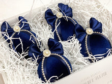 Load image into Gallery viewer, Navy Blue Baubles - Set Of 4 - A Bauble Affair
